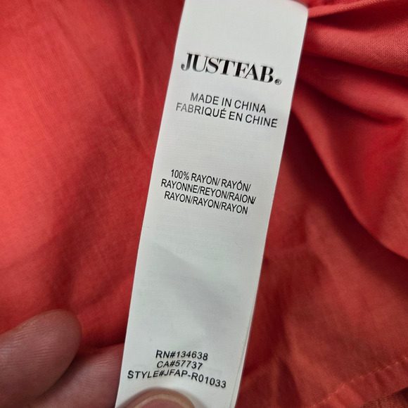 JustFab Coral Pink Boho Sleeveless Chain Halter Chiffon Maxi Dress Size Small - Picture 9 of 11